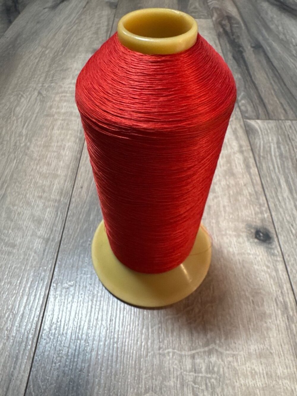 Large Spool Of Red Thread For Sewing Weaving Or Crafting Projects